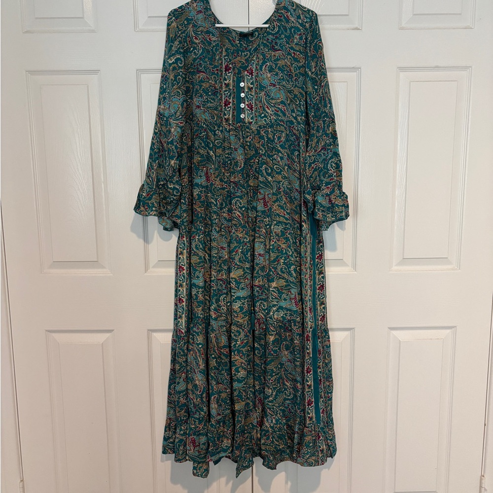 Floral Paisley Green Dress